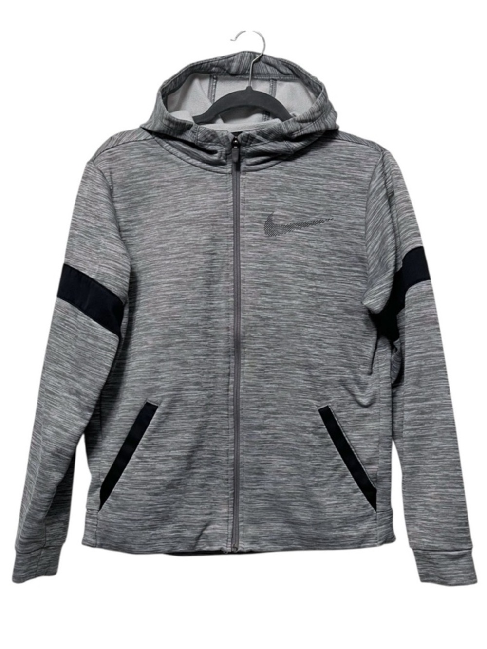 NIKE Youth Dominate Gray Dri-FIT Therma Full-Zip Hoodie XL